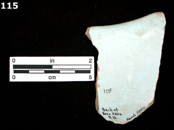 FAIENCE, SAINT CLOUD POLYCHROME specimen 115 rear view