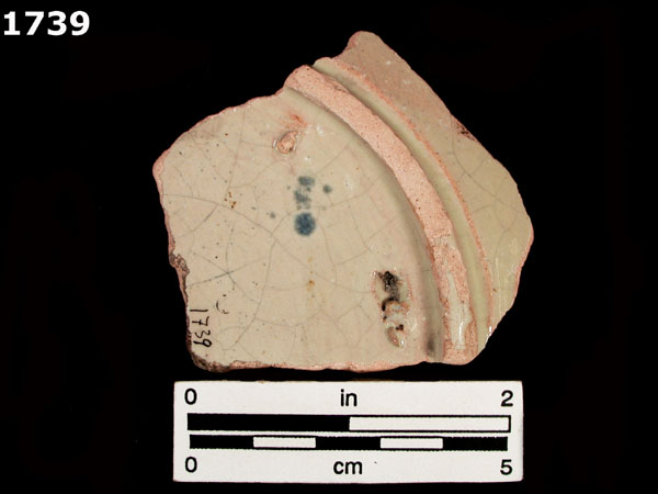 UNIDENTIFIED POLYCHROME MAJOLICA, MEXICO CITY TRADITION specimen 1739 rear view