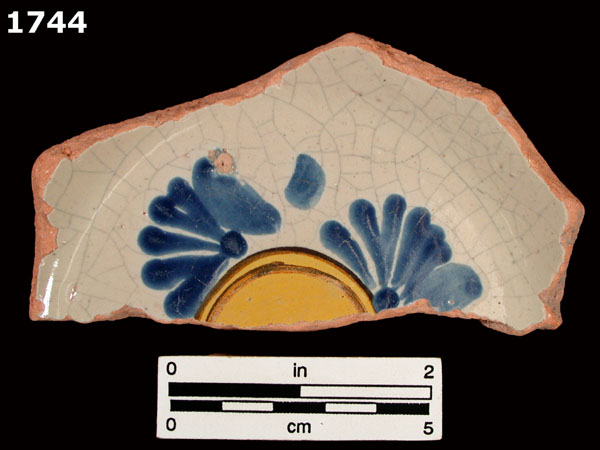 UNIDENTIFIED POLYCHROME MAJOLICA, MEXICO CITY TRADITION specimen 1744 front view