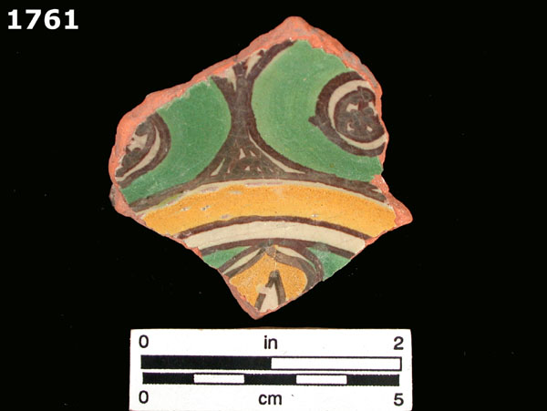 UNIDENTIFIED POLYCHROME MAJOLICA, MEXICO CITY TRADITION specimen 1761 front view