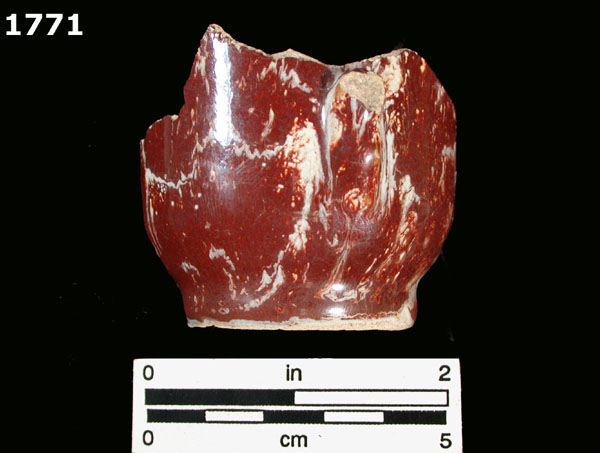 UNDESCRIBED BROWN-SLIPPED WHITE MAJOLICA specimen 1771 