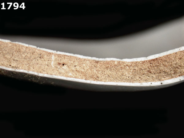 FAENZA WHITE specimen 1794 side view