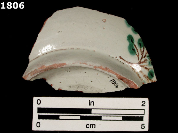 UNIDENTIFIED POLYCHROME MAJOLICA, MEXICO (19th CENTURY) specimen 1806 rear view