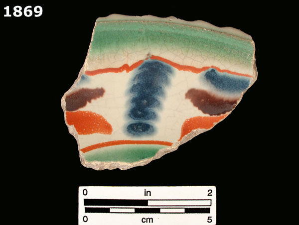 UNIDENTIFIED POLYCHROME MAJOLICA, PUEBLA TRADITION specimen 1869 front view