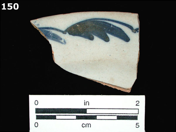 DELFTWARE, BLUE ON WHITE specimen 150 front view