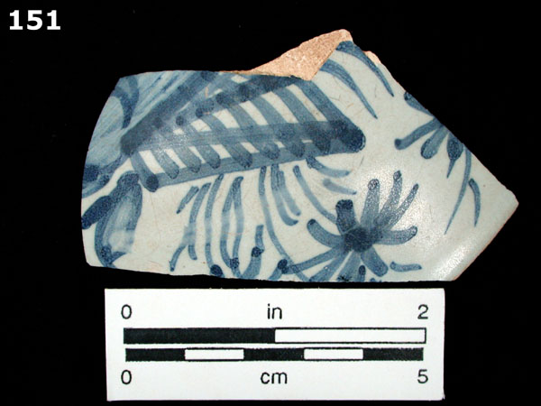 DELFTWARE, BLUE ON WHITE specimen 151 front view