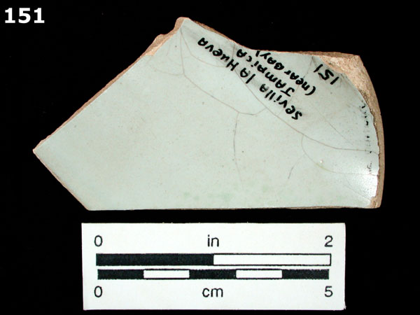 DELFTWARE, BLUE ON WHITE specimen 151 rear view