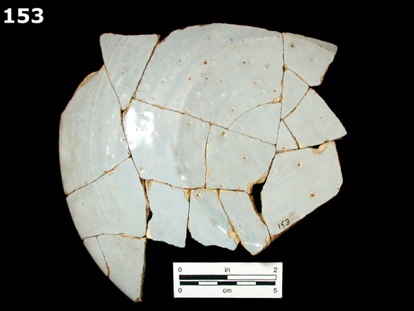 FAIENCE, BRITTANY BLUE ON WHITE specimen 153 rear view