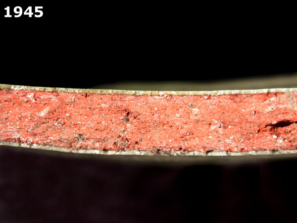 GUATEMALA GREEN ON WHITE specimen 1945 side view