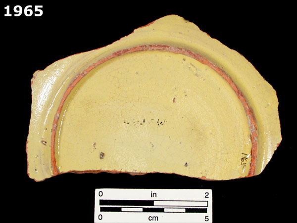 UNIDENTIFIED POLYCHROME MAJOLICA, MEXICO specimen 1965 rear view