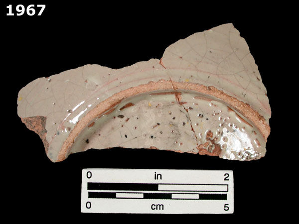 UNIDENTIFIED POLYCHROME MAJOLICA, IBERIAN specimen 1967 rear view
