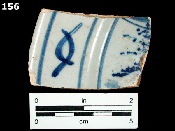 DELFTWARE, BLUE ON WHITE specimen 156 front view