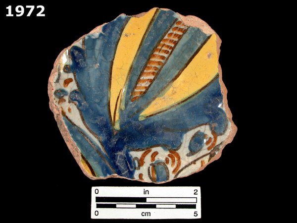 UNIDENTIFIED POLYCHROME MAJOLICA, MEXICO specimen 1972 front view