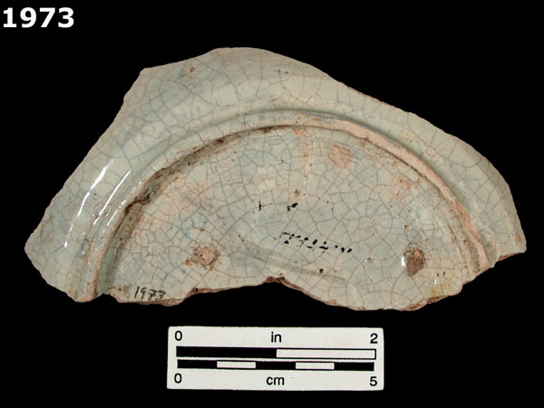 UNIDENTIFIED POLYCHROME MAJOLICA, MEXICO specimen 1973 rear view