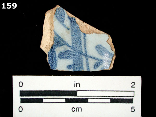 DELFTWARE, BLUE ON WHITE specimen 159 front view