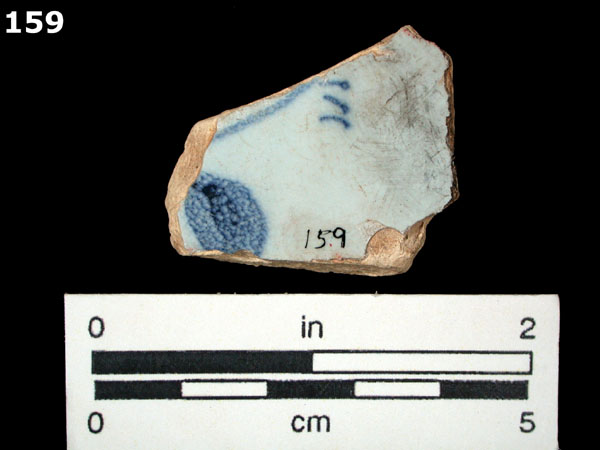 DELFTWARE, BLUE ON WHITE specimen 159 rear view