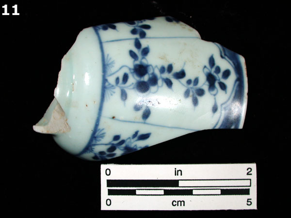 PORCELAIN, CH ING BLUE ON WHITE specimen 11 front view