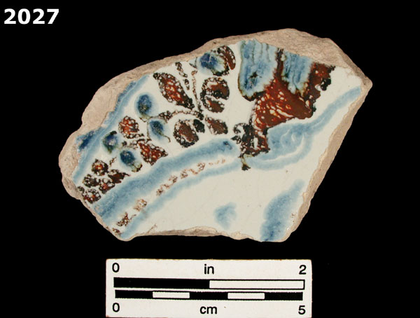 UNIDENTIFIED POLYCHROME MAJOLICA, MEXICO (19th CENTURY) specimen 2027 front view