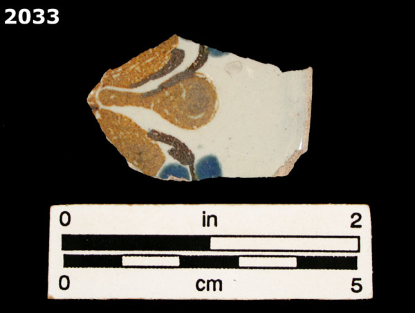 UNIDENTIFIED POLYCHROME MAJOLICA, MEXICO (19th CENTURY) specimen 2033 front view