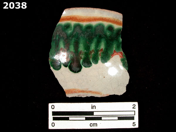 UNIDENTIFIED POLYCHROME MAJOLICA, PUEBLA TRADITION specimen 2038 front view