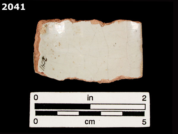 UNIDENTIFIED POLYCHROME MAJOLICA, PUEBLA TRADITION specimen 2041 rear view