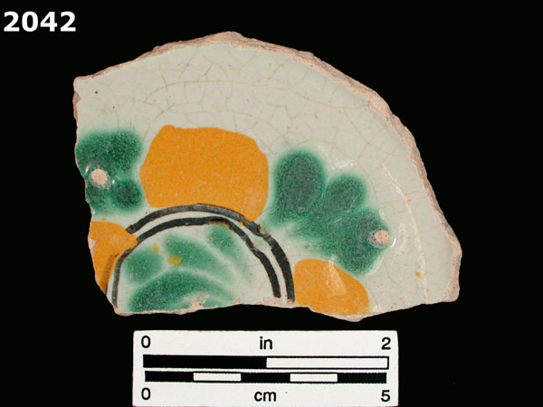 UNIDENTIFIED POLYCHROME MAJOLICA, PUEBLA TRADITION specimen 2042 front view