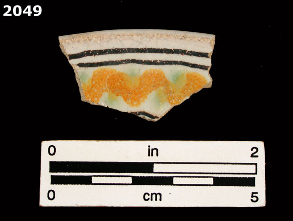 UNIDENTIFIED POLYCHROME MAJOLICA, PUEBLA TRADITION specimen 2049 front view
