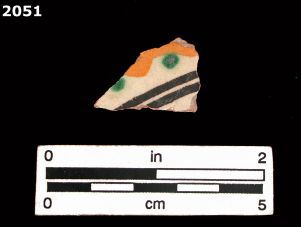 UNIDENTIFIED POLYCHROME MAJOLICA, PUEBLA TRADITION specimen 2051 front view