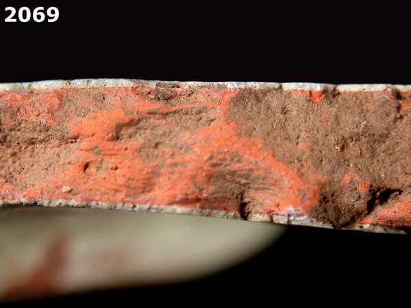 PANAMA BLUE ON WHITE specimen 2069 side view