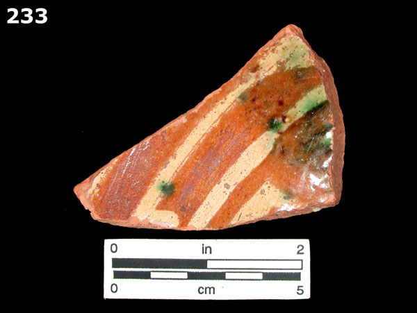 SLIPWARE, MORAVIAN specimen 233 front view