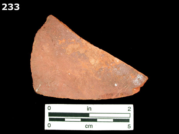 SLIPWARE, MORAVIAN specimen 233 rear view