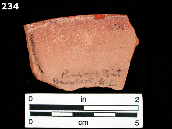 SLIPWARE, MORAVIAN specimen 234 rear view