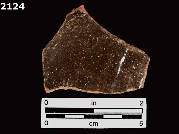 LEAD GLAZED COARSE EARTHENWARE specimen 2124 front view