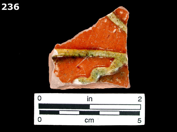 SLIPWARE, MORAVIAN specimen 236 front view