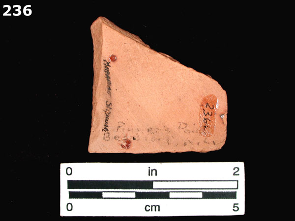 SLIPWARE, MORAVIAN specimen 236 rear view