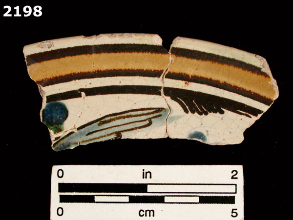UNIDENTIFIED POLYCHROME MAJOLICA, MEXICO (19th CENTURY) specimen 2198 front view