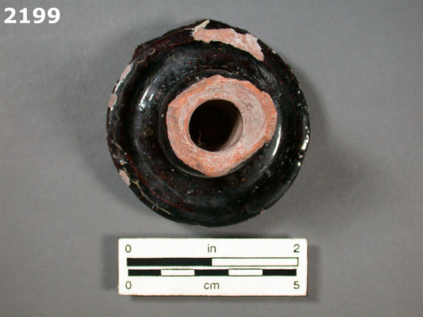 BLACK LEAD GLAZED COARSE EARTHENWARE specimen 2199 front view