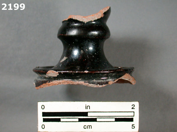 BLACK LEAD GLAZED COARSE EARTHENWARE specimen 2199 rear view