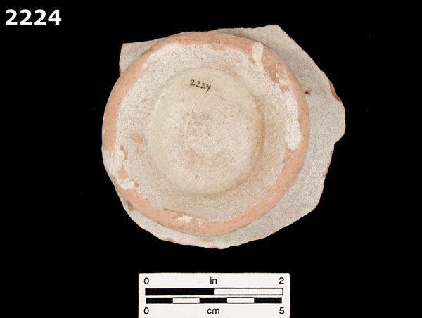 UNIDENTIFIED WHITE MAJOLICA, SPAIN specimen 2224 rear view