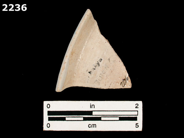 UNIDENTIFIED TIN ENAMELED WARE, DUTCH specimen 2236 rear view
