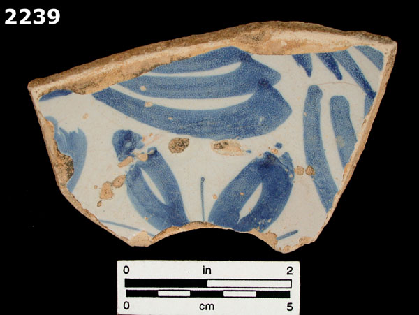 UNIDENTIFIED TIN ENAMELED WARE, DUTCH specimen 2239 