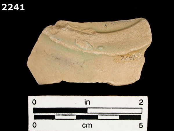 UNIDENTIFIED TIN ENAMELED WARE, DUTCH specimen 2241 rear view