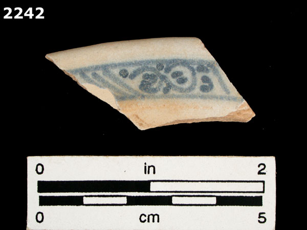 UNIDENTIFIED TIN ENAMELED WARE, DUTCH specimen 2242 front view