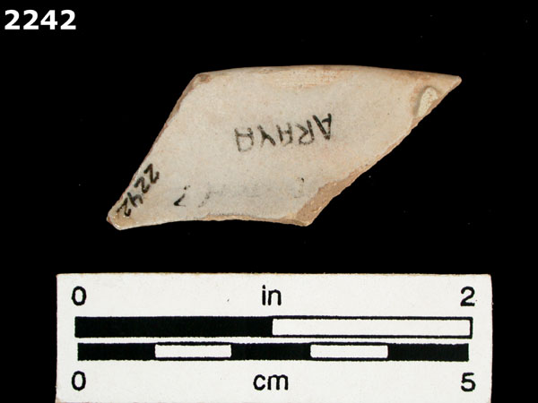 UNIDENTIFIED TIN ENAMELED WARE, DUTCH specimen 2242 rear view