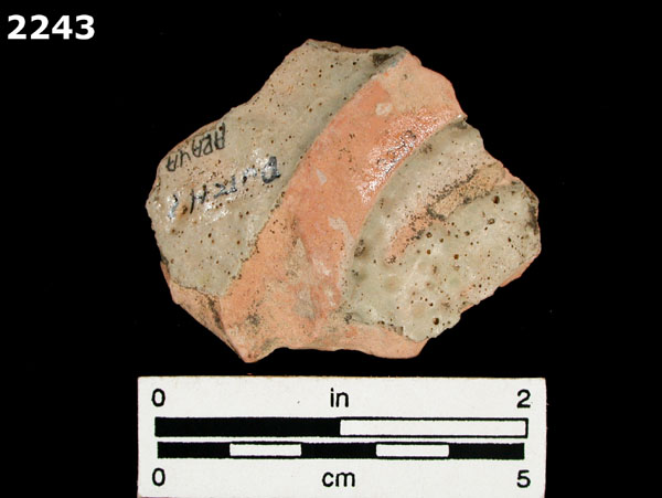 UNIDENTIFIED TIN ENAMELED WARE, DUTCH specimen 2243 rear view