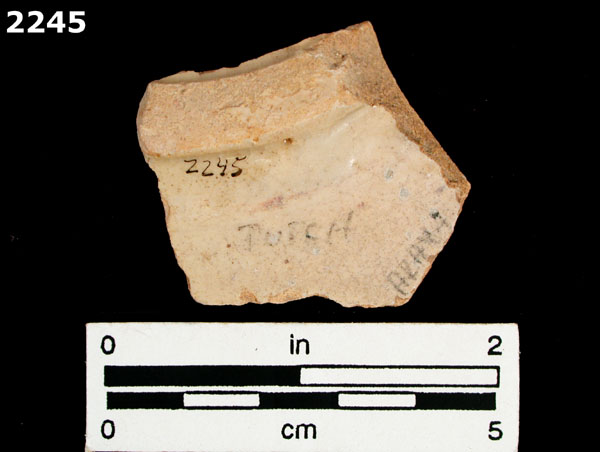 UNIDENTIFIED TIN ENAMELED WARE, DUTCH specimen 2245 rear view