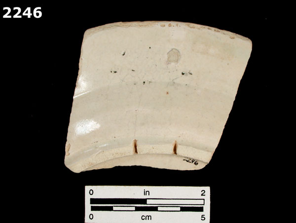 UNIDENTIFIED TIN ENAMELED WARE, DUTCH specimen 2246 rear view