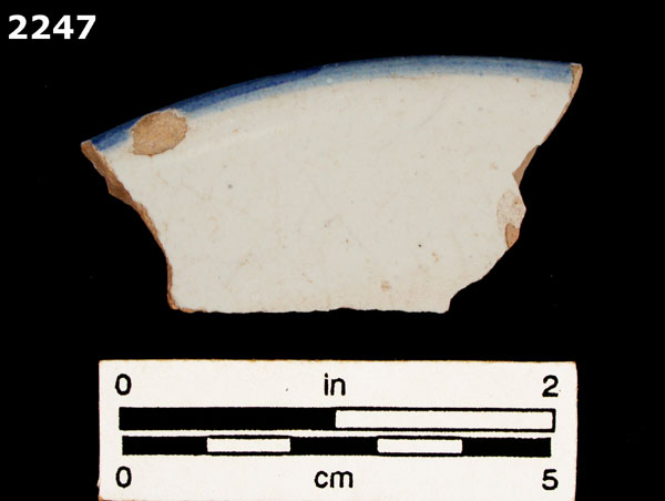 UNIDENTIFIED BLUE ON WHITE MAJOLICA, IBERIA specimen 2247 front view