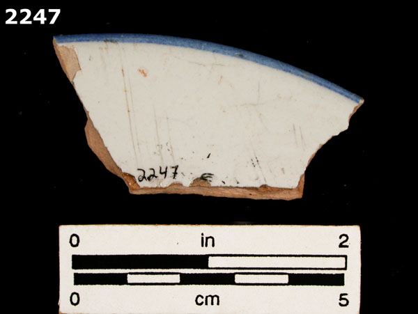 UNIDENTIFIED BLUE ON WHITE MAJOLICA, IBERIA specimen 2247 rear view