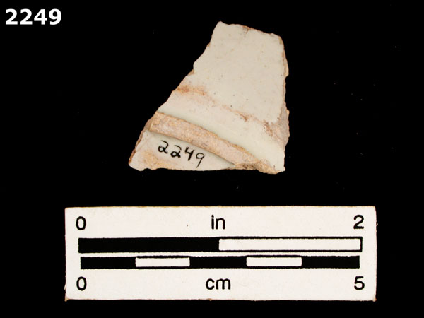 UNIDENTIFIED BLUE ON WHITE MAJOLICA, PUEBLA TRADITION specimen 2249 rear view